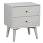 26" Solid Wood and Wood Two Drawer Nightstand