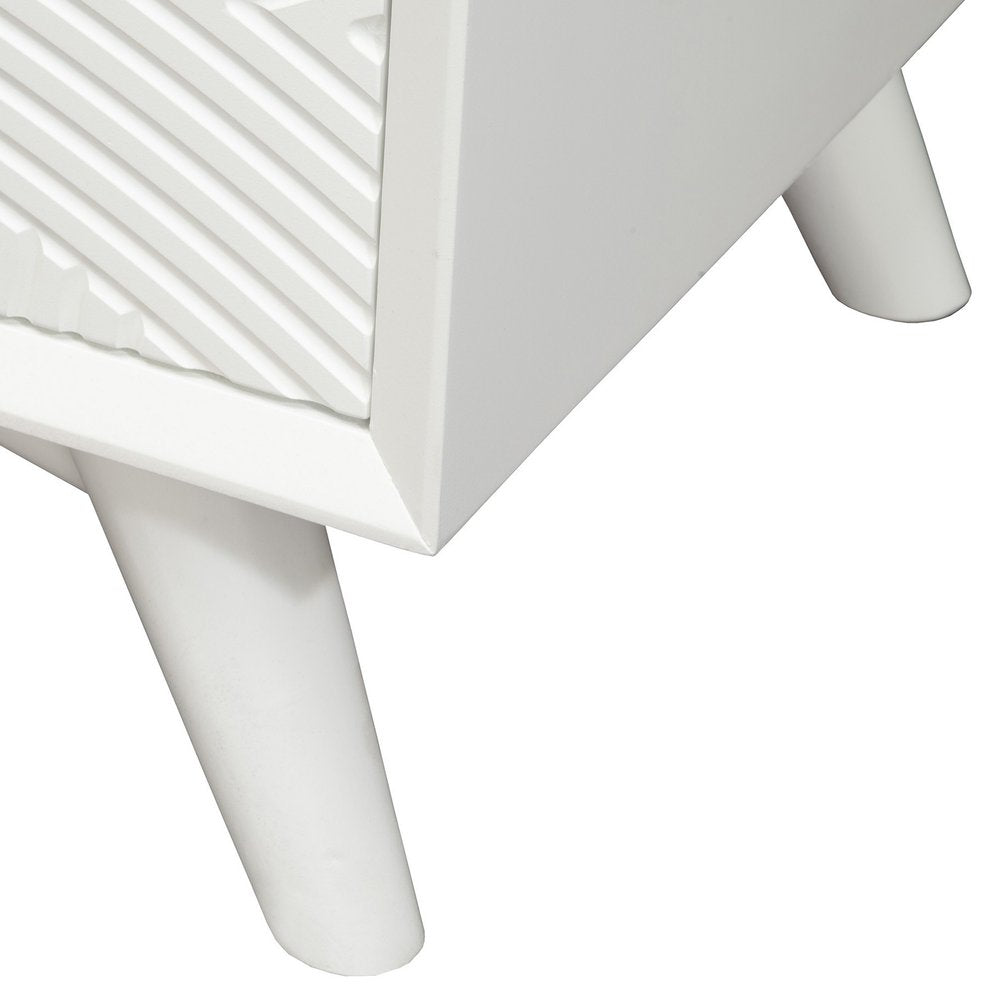 26" Solid Wood and Wood Two Drawer Nightstand