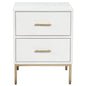 26" Solid Wood and Wood Two Drawer Nightstand