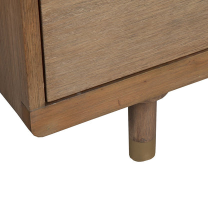 25" Solid Wood and Wood Two Drawer Nightstand