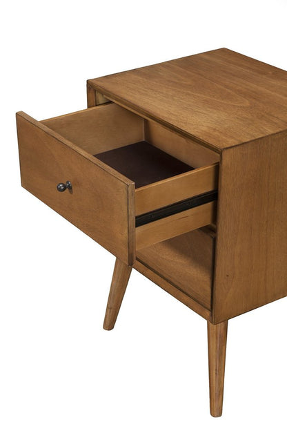 26" Solid Wood and Wood Two Drawer Nightstand