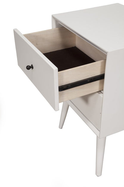 26" Solid Wood and Wood Two Drawer Nightstand