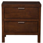 24" Brown Wood Two Drawer Nightstand