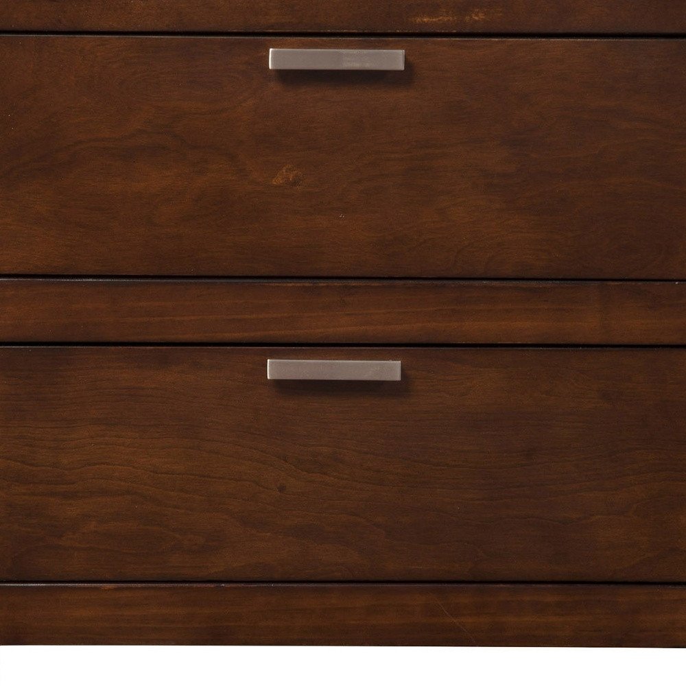 24" Brown Wood Two Drawer Nightstand