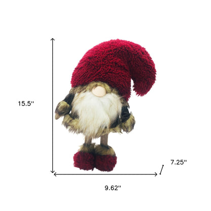 Big Red Fur Hat Cheetah Coat Gnome