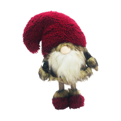 Big Red Fur Hat Cheetah Coat Gnome