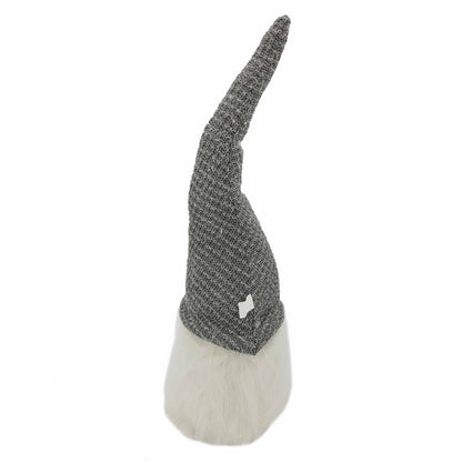 28" Gray Fabric Christmas Standing Gnome Tabletop Sculpture