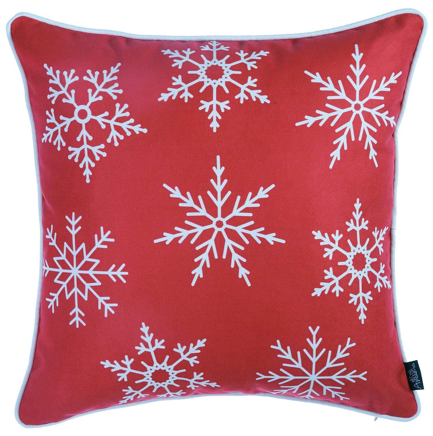 Red and White Snowflakes Throw Pillow