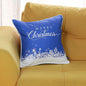 Blue Christmas Snow Decorative Throw Pillow