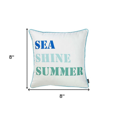 Blue and White Sea Shine Marine Throw Pillow