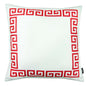 Red and White Greek Key Classic Throw Pillow