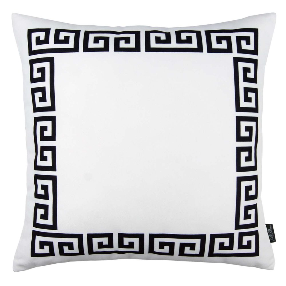 Black and White Greek Key Classic Throw Pillow