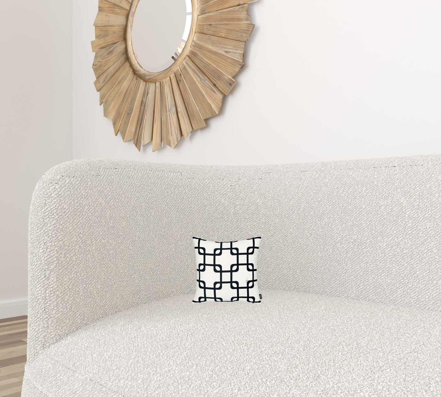 Black and White Grid Geometric Throw Pillow