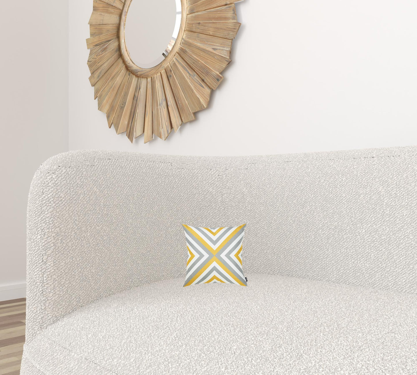 Yellow and Gray Triangle Geometric Throw Pillow