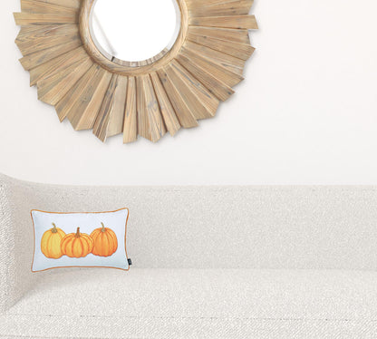 Orange Triple Pumpkin Lumbar Throw Pillow