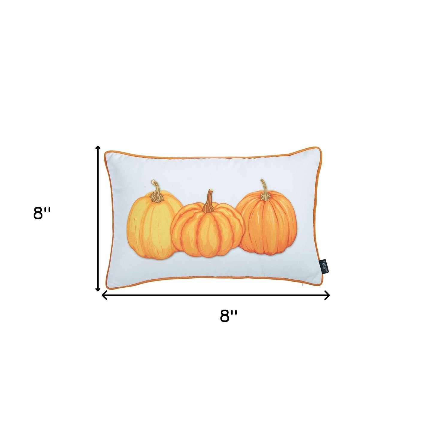 Orange Triple Pumpkin Lumbar Throw Pillow