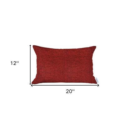 12" X 20" Red Accent Throw Pillow