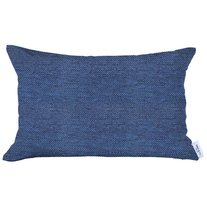 Blue Solid Lumbar Throw Pillow