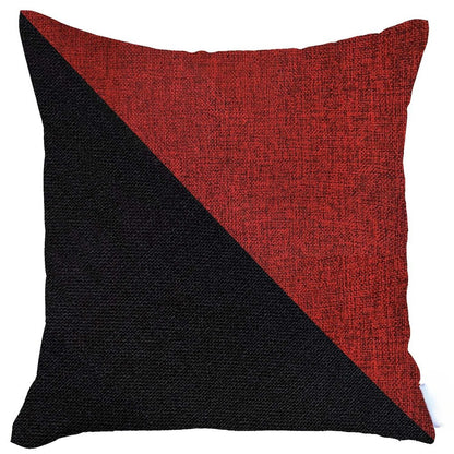 18" Red And Black Fabric Throw Pillow