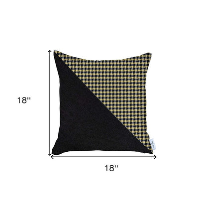 Yellow Houndstooth Modern Decorative Throw Pillow