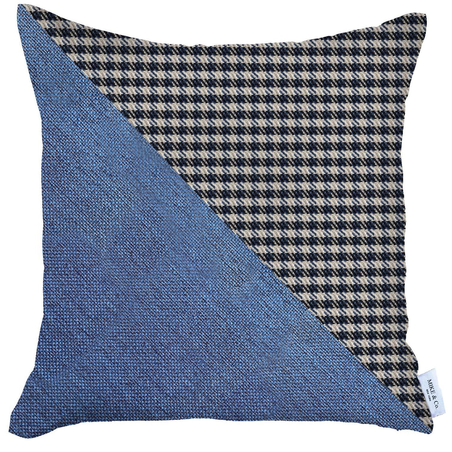 Blue Houndstooth Modern Decorative Throw Pillow