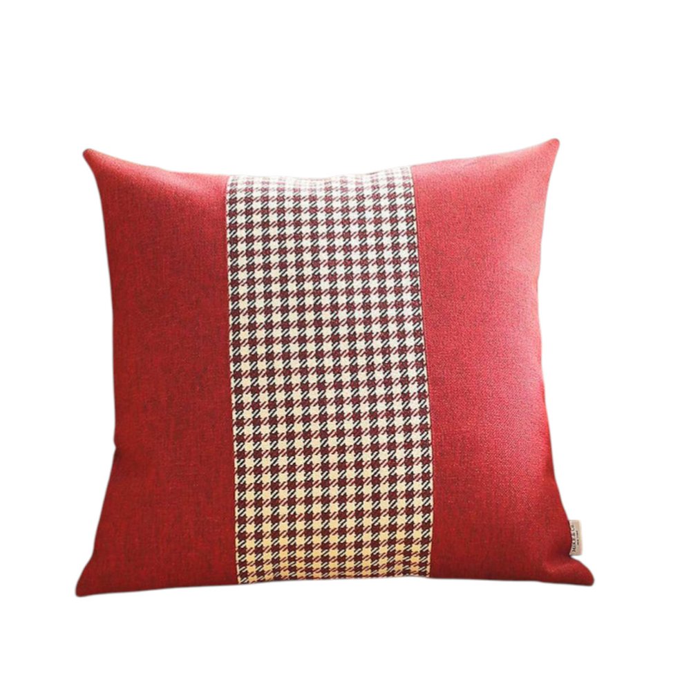Red and Black Houndstooth Throw Pillow