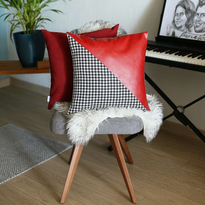 Red Modern Textured Throw Pillow