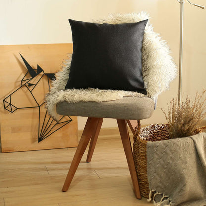 Black Modern Textured Throw Pillow