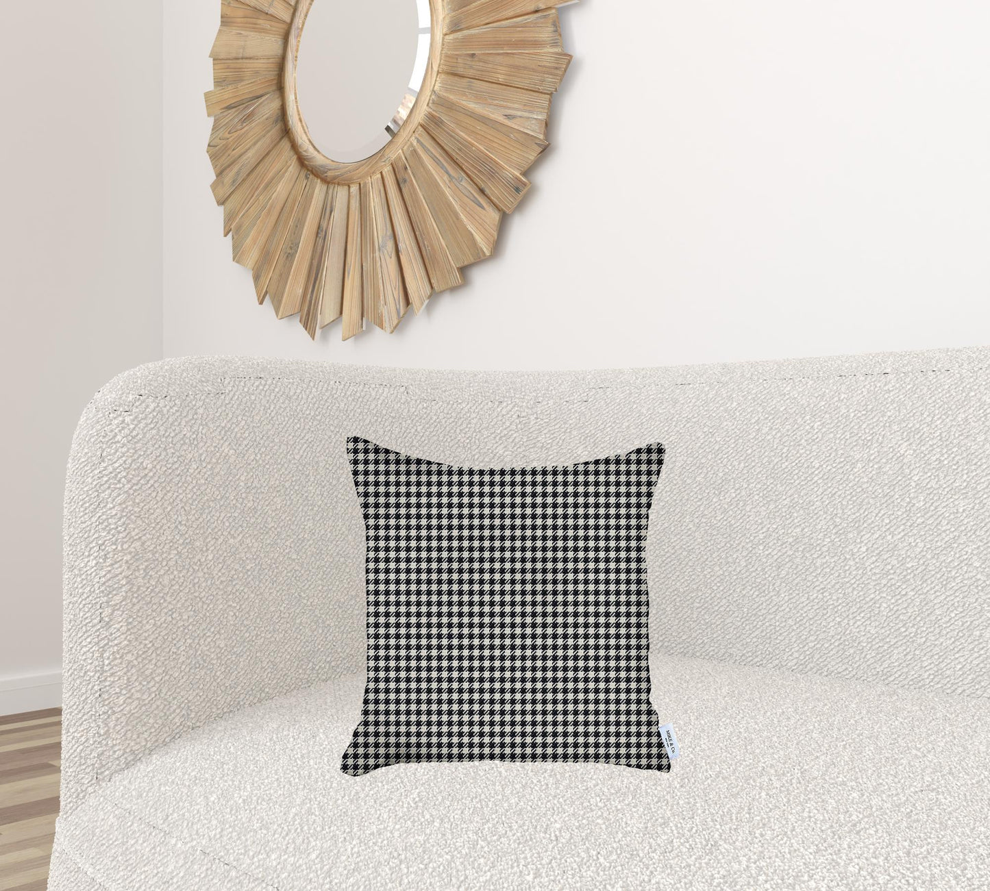 Black Houndstooth Pattern Throw Pillow