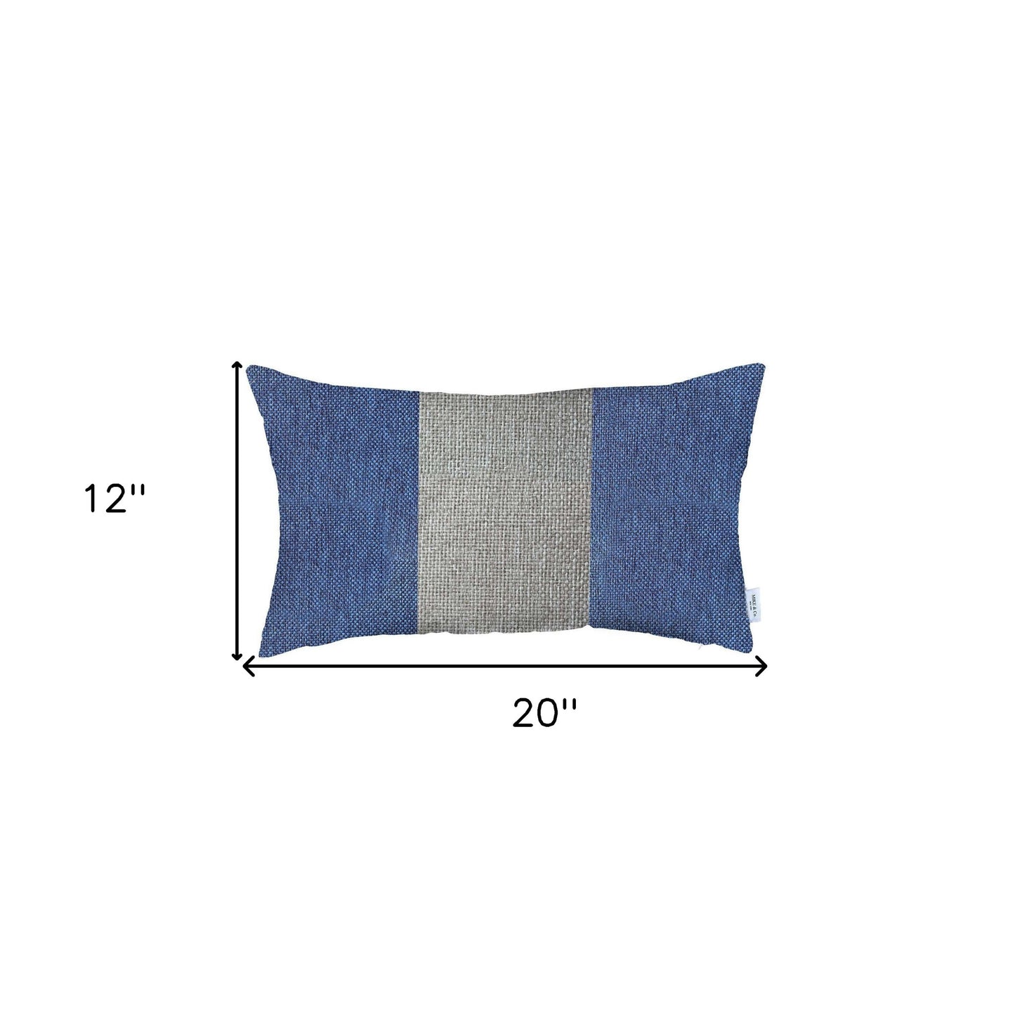 Blue and White Midsection Lumbar Throw Pillow