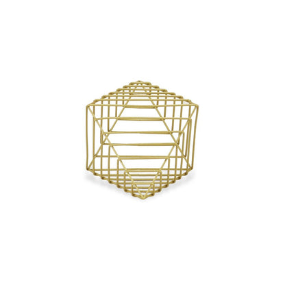 8" Gold Cast Iron Modern Abstract Tabletop Sculpture