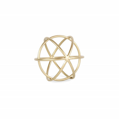 7" Gold Metal Orb Decorative Sculpture
