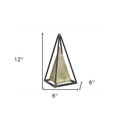 Narrow Metal Triangular Decorative Sculpture