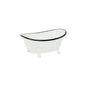 3" White Fabric Hand Painted Decorative Tub Tabletop Sculpture