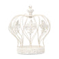 9" White Metal Hand Painted Decorative Crown Tabletop Sculpture