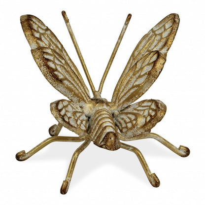 Gold Cast Iron Butterfly Decorative Sculpture