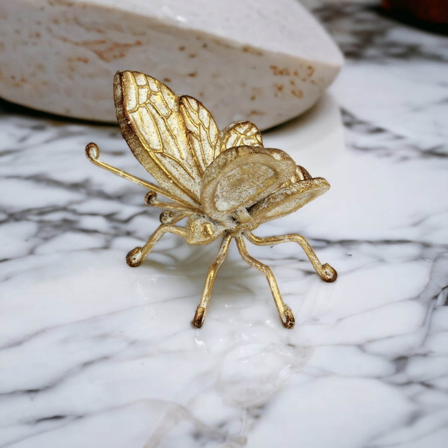 Gold Cast Iron Butterfly Decorative Sculpture