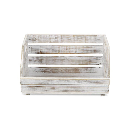 13" Gray Solid Wood Desk Organizer