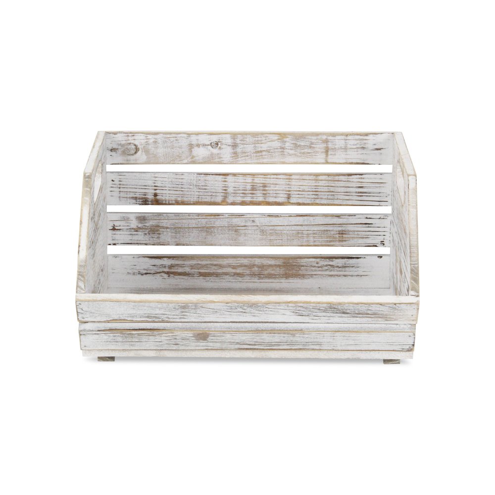 13" Gray Solid Wood Desk Organizer