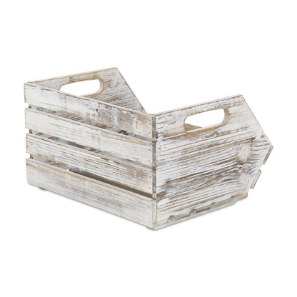 13" Gray Solid Wood Desk Organizer