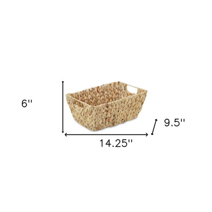 14" Brown Water Hyacinth Basket