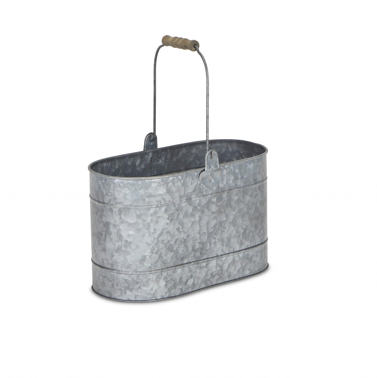 12" Gray Galvanized Steel Bucket