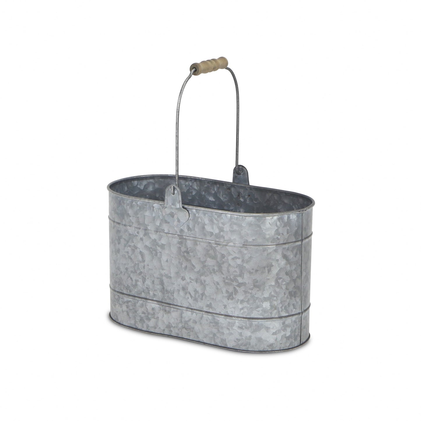 12" Gray Galvanized Steel Bucket