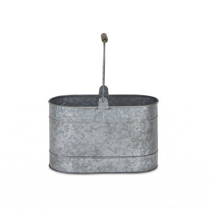 12" Gray Galvanized Steel Bucket