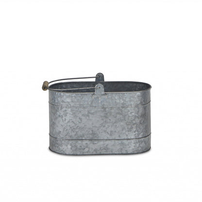 12" Gray Galvanized Steel Bucket