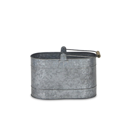 12" Gray Galvanized Steel Bucket