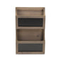 Set of Two Brown Solid Wood File Organizer