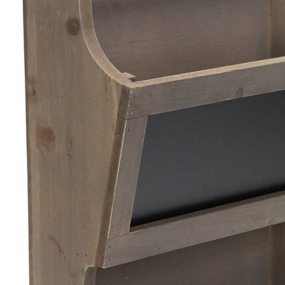 Set of Two Brown Solid Wood File Organizer