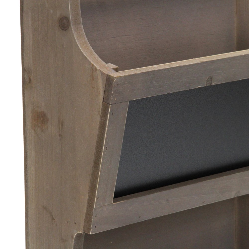 Set of Two Brown Solid Wood File Organizer