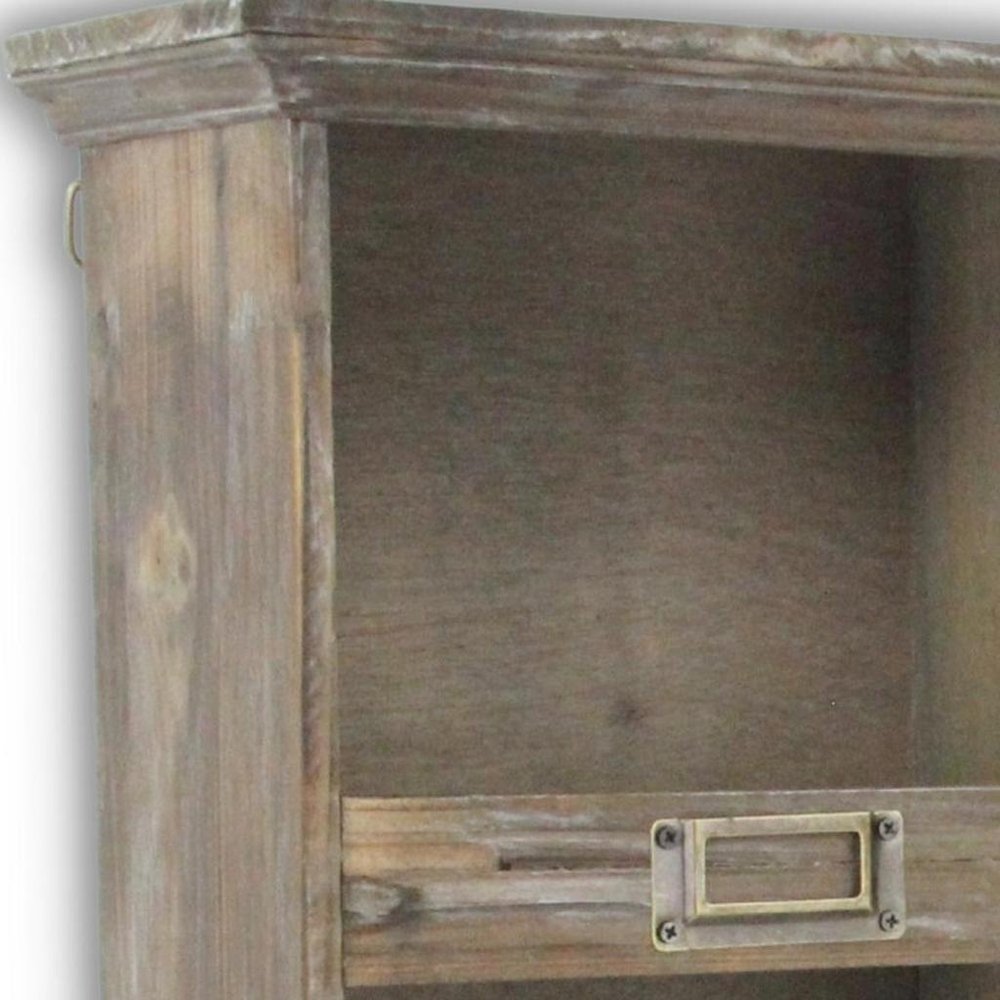 27" Dark Brown Solid Wood Wall Mounted Display Stand